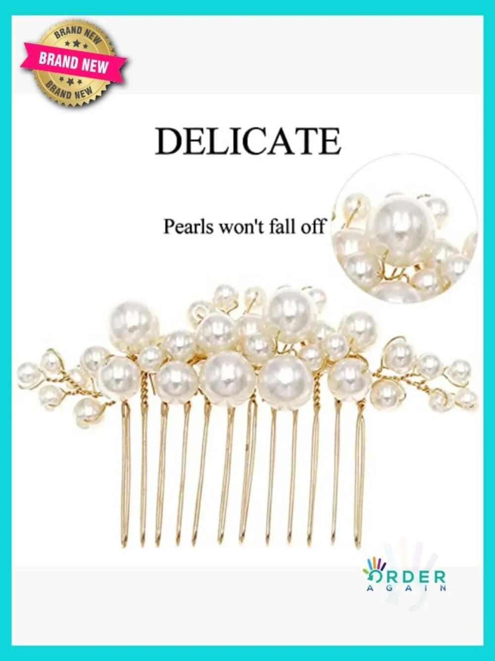 Pearl Hair Combs and Pins Set Elegant Bridal Prom Hair Accessories Handmade